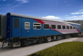 Narrow gauge passenger coach—cushioned seat coach